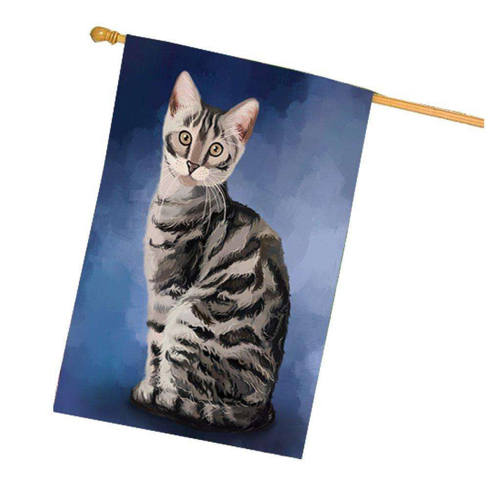 Bengal Silver Cat House Flag