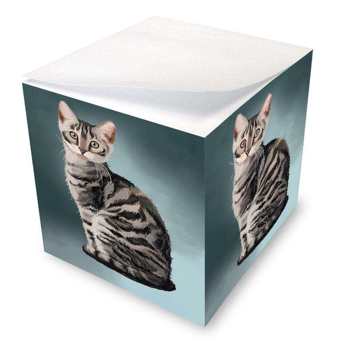 Bengal Silver Cat Note Cube