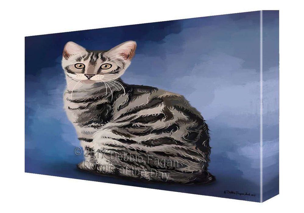 Bengal Silver Cat Painting Printed on Canvas Wall Art