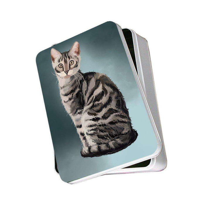 Bengal Silver Cat Photo Storage Tin