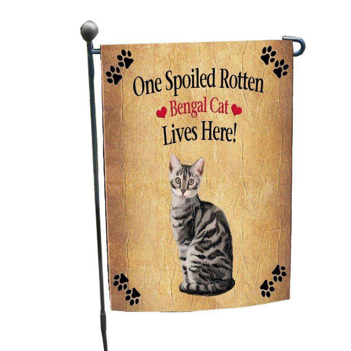 Bengal Silver Spoiled Rotten Cat Garden Flag