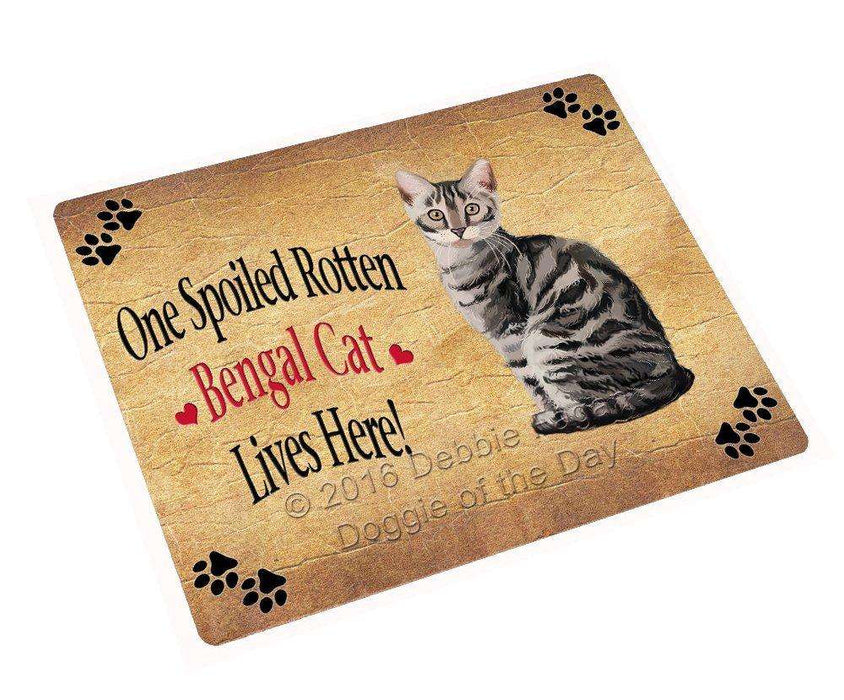 Bengal Silver Spoiled Rotten Cat Tempered Cutting Board