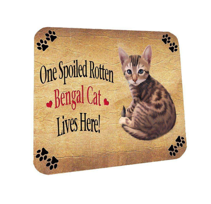 Bengal Spoiled Rotten Cat Coasters Set of 4