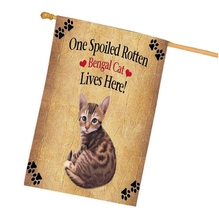 Bengal Spoiled Rotten Cat House Flag