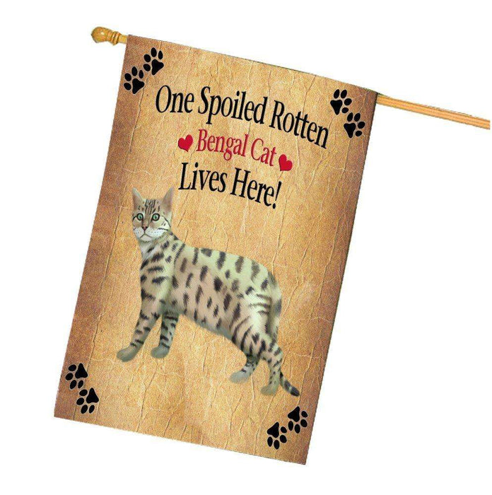 Bengal Spoiled Rotten Cat House Flag