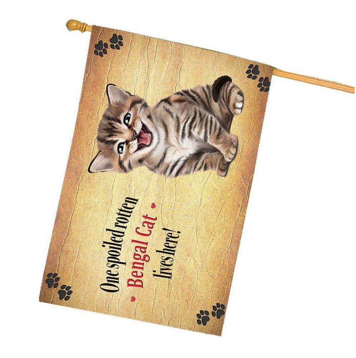 Bengal Spoiled Rotten Cat House Flag