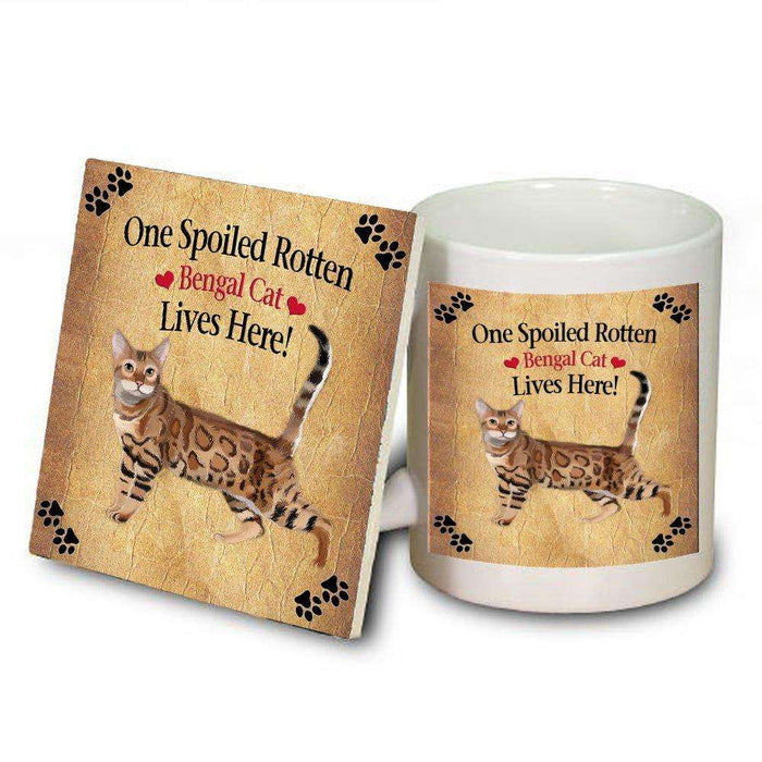 Bengal Spoiled Rotten Cat Mug and Coaster Set