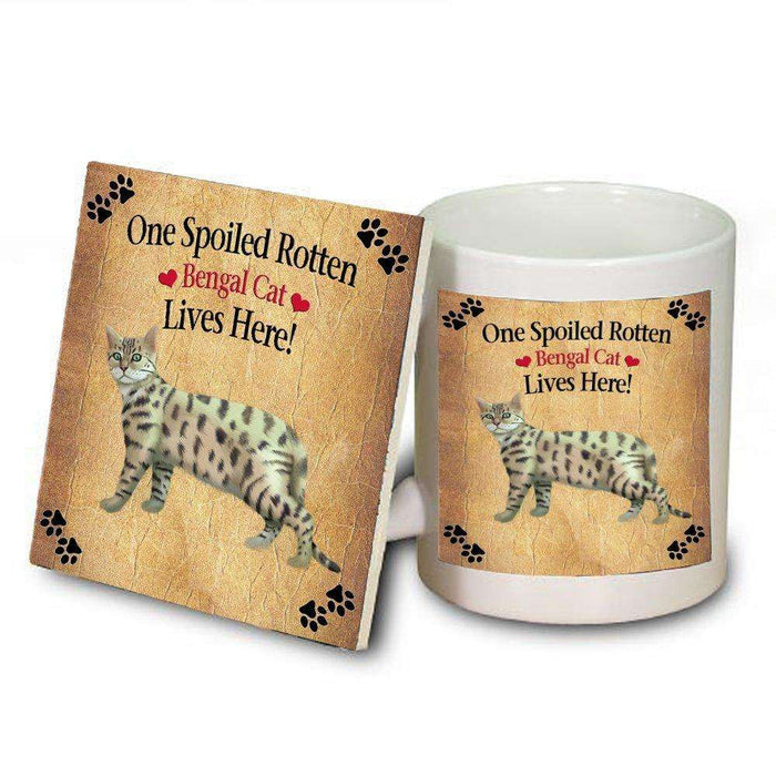 Bengal Spoiled Rotten Cat Mug and Coaster Set