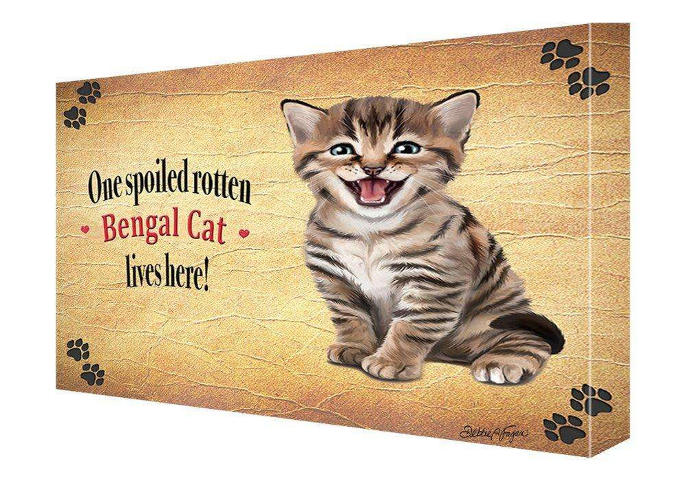 Bengal Spoiled Rotten Cat Painting Printed on Canvas Wall Art Signed