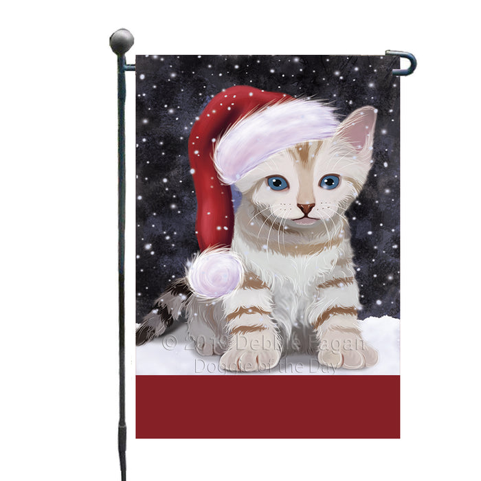 Personalized Let It Snow Happy Holidays Bengal Cat Custom Garden Flags GFLG-DOTD-A62255