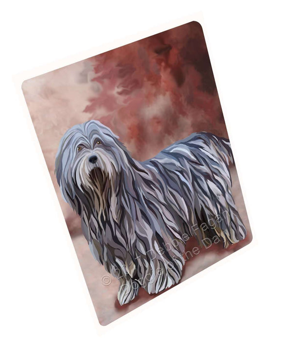 Bergamasco Pastori Dog Art Portrait Print Woven Throw Sherpa Plush Fleece Blanket