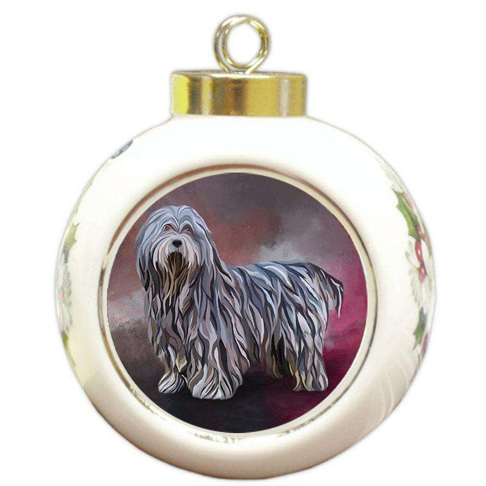 Bergamasco Pastori Dog Round Ball Christmas Ornament