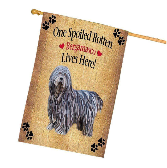 Bergamasco Pastori Spoiled Rotten Dog House Flag