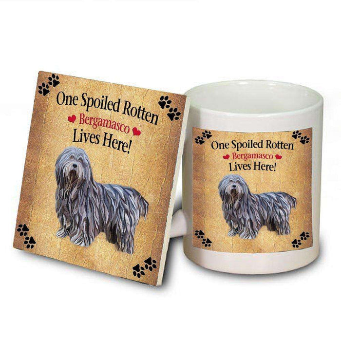 Bergamasco Pastori Spoiled Rotten Dog Mug and Coaster Set