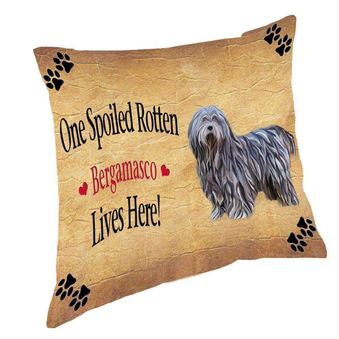 Bergamasco Pastori Spoiled Rotten Dog Throw Pillow