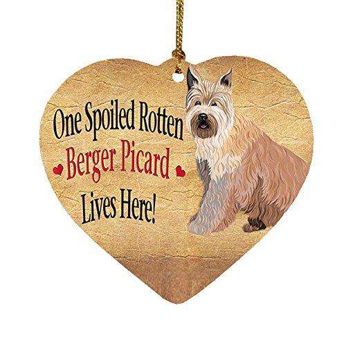 Berger Picard Spoiled Rotten Dog Heart Christmas Ornament