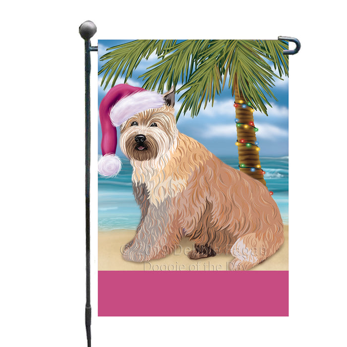 Personalized Summertime Happy Holidays Christmas Berger Picard Dog on Tropical Island Beach  Custom Garden Flags GFLG-DOTD-A60403