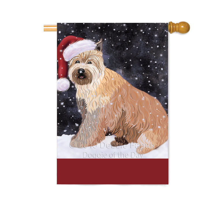 Personalized Let It Snow Happy Holidays Berger Picard Dog Custom House Flag FLG-DOTD-A62312