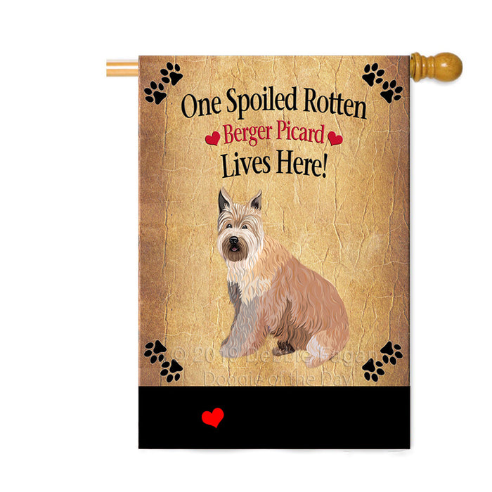 Personalized Spoiled Rotten Berger Picard Dog Custom House Flag FLG-DOTD-A63177
