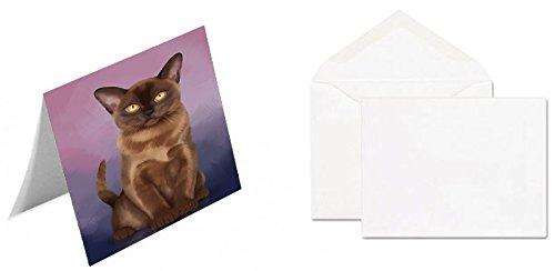 Bermese Sable Cat Handmade Artwork Assorted Pets Greeting Cards and Note Cards with Envelopes for All Occasions and Holiday Seasons