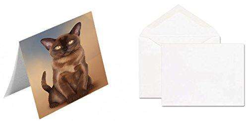 Bermese Sable Cat Handmade Artwork Assorted Pets Greeting Cards and Note Cards with Envelopes for All Occasions and Holiday Seasons