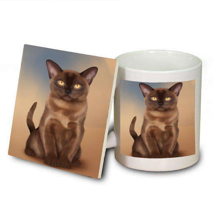 Bermese Sable Cat Mug and Coaster Set