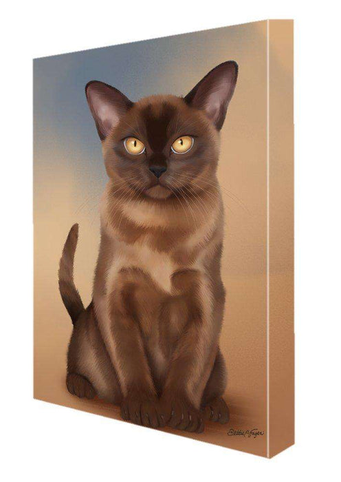 Bermese Sable Cat Painting Printed on Canvas Wall Art Signed