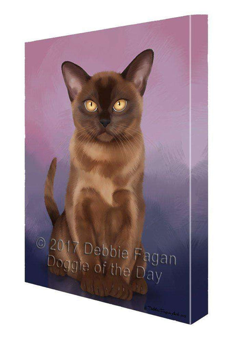 Bermese Sable Cat Painting Printed on Canvas Wall Art