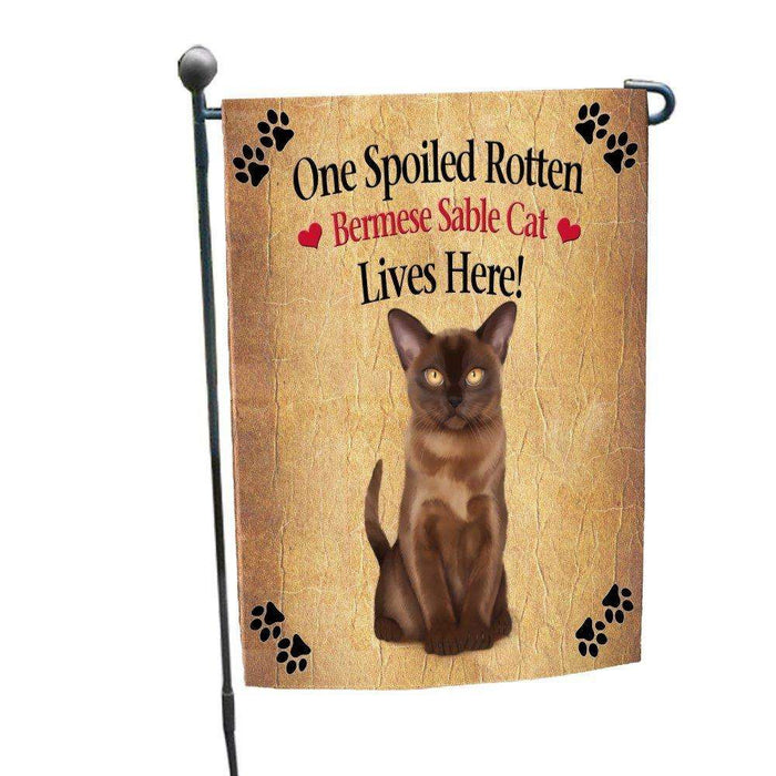 Bermese Sable Spoiled Rotten Cat Garden Flag