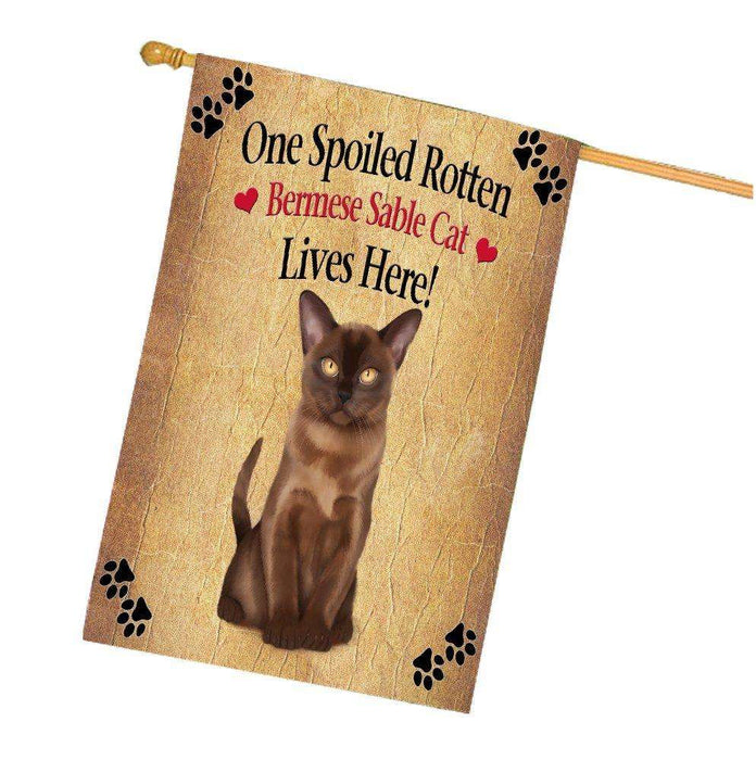 Bermese Sable Spoiled Rotten Cat House Flag