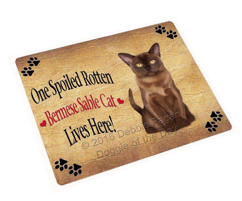 Bermese Sable Spoiled Rotten Cat Tempered Cutting Board