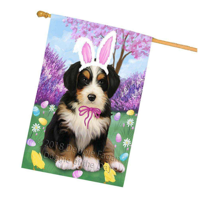 Bernedoodle Dog Easter Holiday House Flag FLG49014
