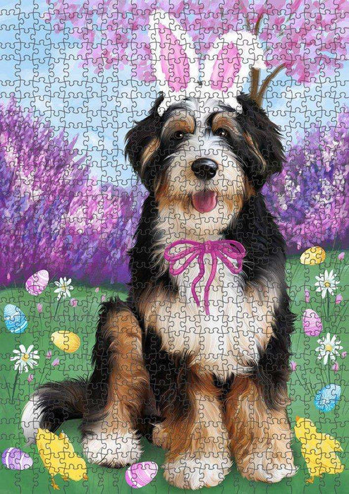 Bernedoodle Dog Easter Holiday Puzzle with Photo Tin PUZL50187