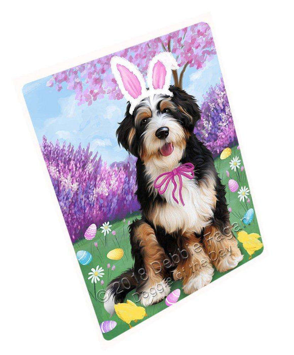Bernedoodle Dog Easter Holiday Tempered Cutting Board C51012