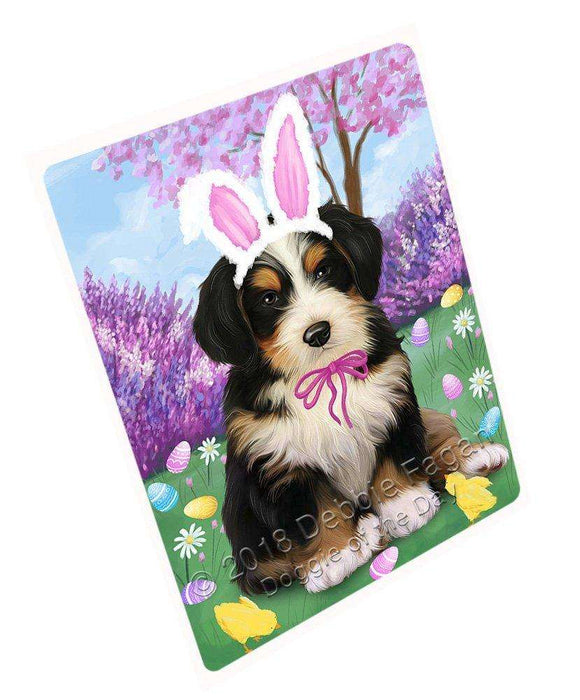 Bernedoodle Dog Easter Holiday Tempered Cutting Board C51015