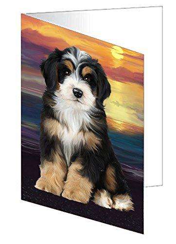 Bernedoodle Dog Handmade Artwork Assorted Pets Greeting Cards and Note Cards with Envelopes for All Occasions and Holiday Seasons D240