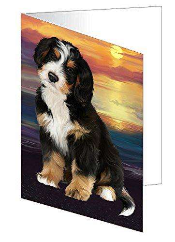 Bernedoodle Dog Handmade Artwork Assorted Pets Greeting Cards and Note Cards with Envelopes for All Occasions and Holiday Seasons D241