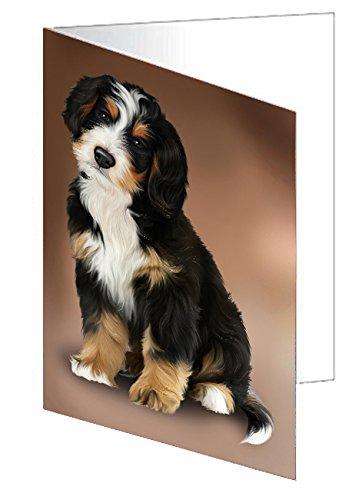 Bernedoodle Dog Handmade Artwork Assorted Pets Greeting Cards and Note Cards with Envelopes for All Occasions and Holiday Seasons D244
