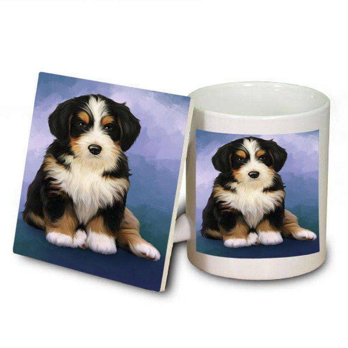 Bernedoodle Dog Mug and Coaster Set