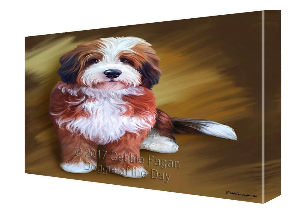 Bernedoodle Dog Painting Printed on Canvas Wall Art