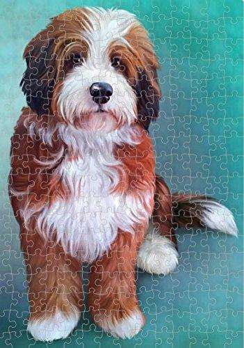 Bernedoodle Dog Puzzle with Photo Tin