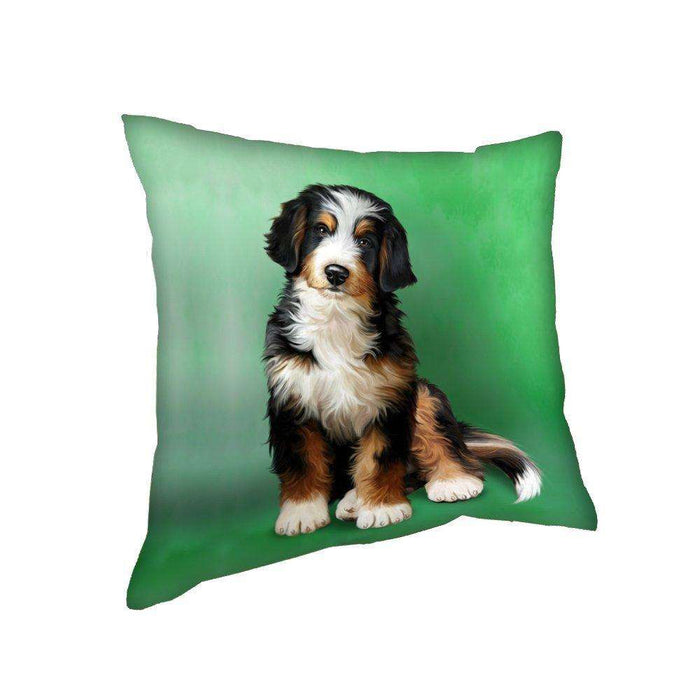 Bernedoodle Dog Throw Pillow