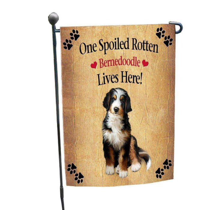 Bernedoodle Spoiled Rotten Dog Garden Flag