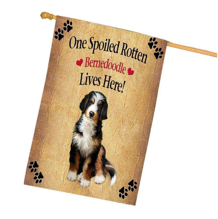 Bernedoodle Spoiled Rotten Dog House Flag