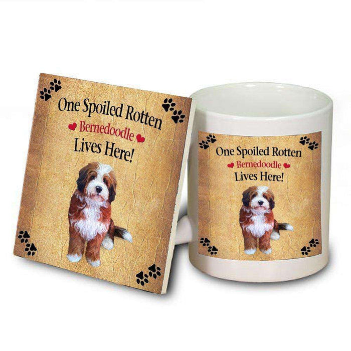Bernedoodle Spoiled Rotten Dog Mug and Coaster Set