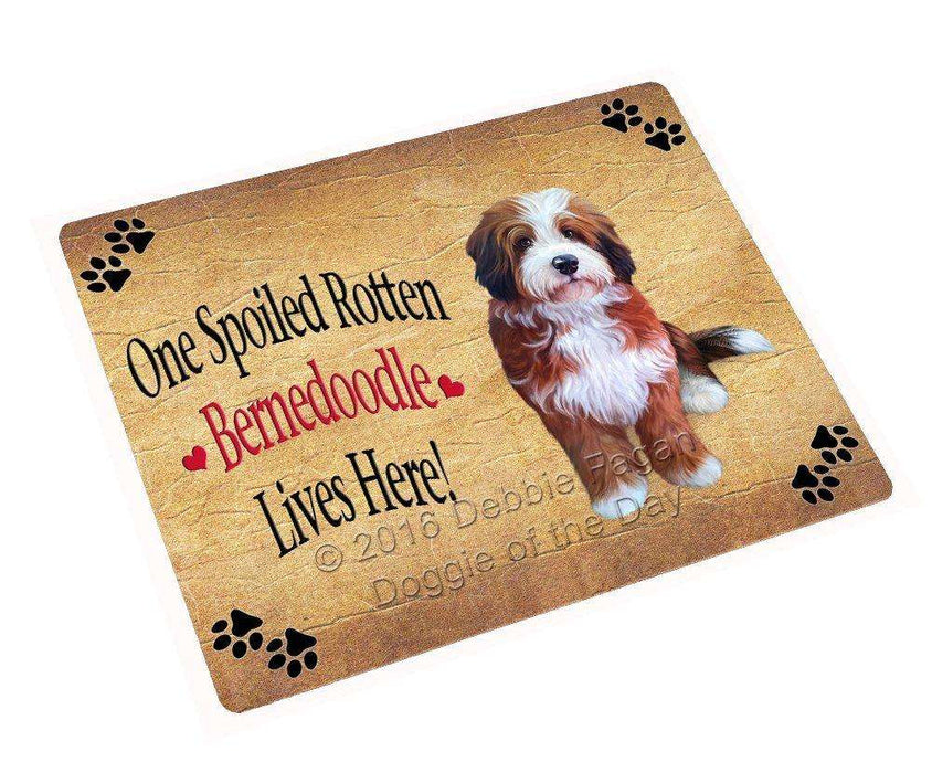 Bernedoodle Spoiled Rotten Dog Tempered Cutting Board