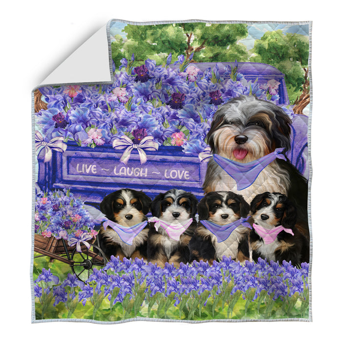 Bernedoodle Quilt: Explore a Variety of Personalized Designs, Custom, Bedding Coverlet Quilted, Pet and Dog Lovers Gift