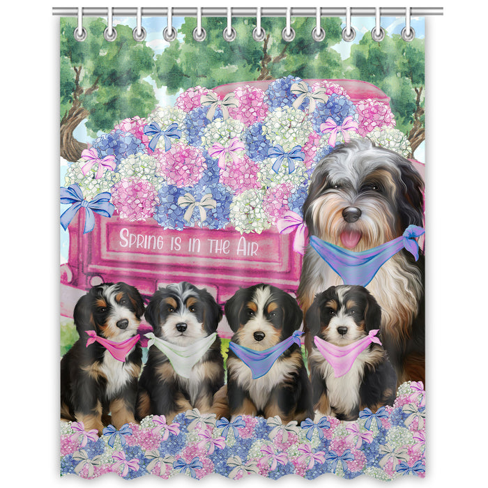 Bernedoodle Shower Curtain, Explore a Variety of Custom Designs, Personalized, Waterproof Bathtub Curtains with Hooks for Bathroom, Gift for Dog and Pet Lovers