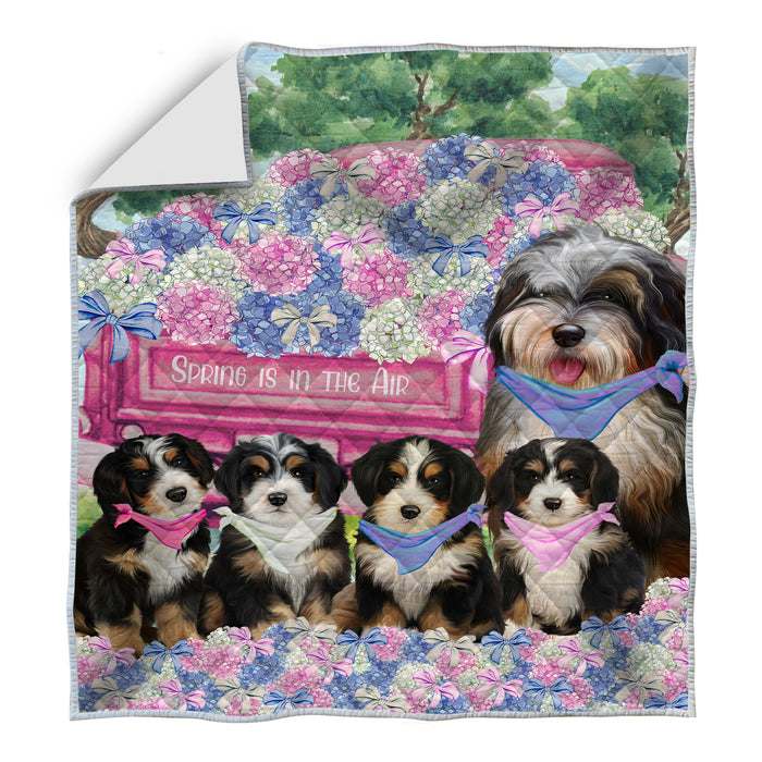 Bernedoodle Bedspread Quilt, Bedding Coverlet Quilted, Explore a Variety of Designs, Personalized, Custom, Dog Gift for Pet Lovers
