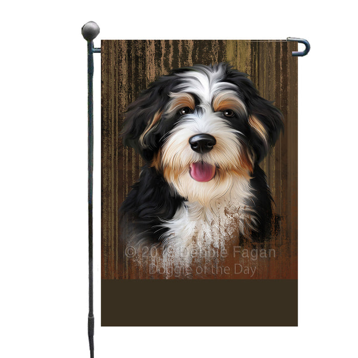 Personalized Rustic Bernedoodle Dog Custom Garden Flag GFLG63427